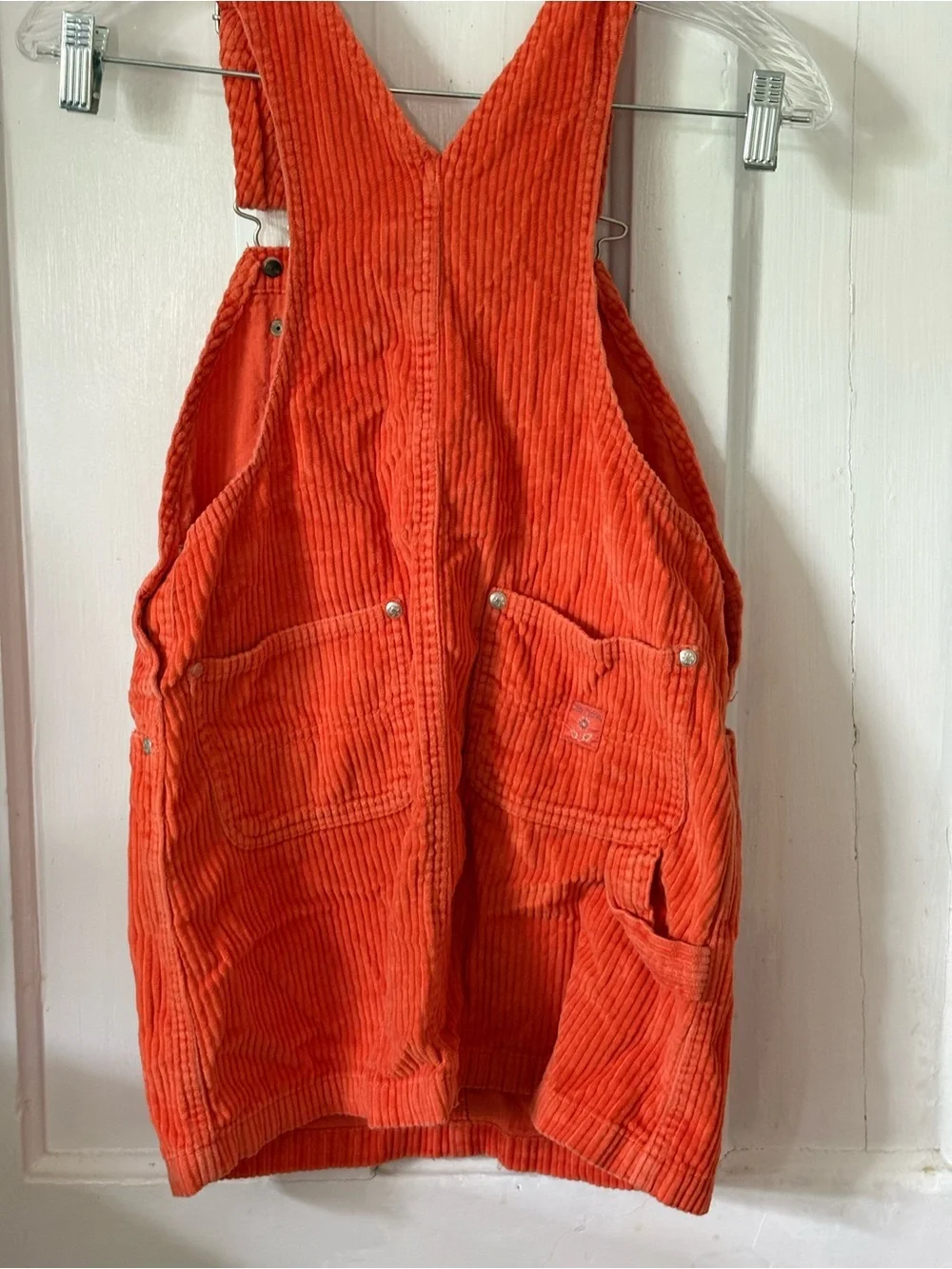 Old Navy Bright Orange Corduroy Overall Dress for Kids
